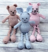 Knitting Pattern - Peter Pan 1309 - DK - Cat, Rabbit and Bear